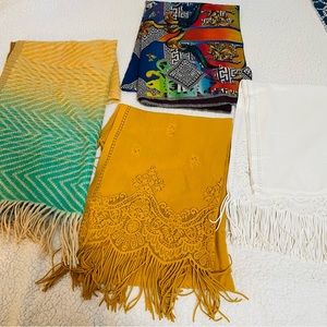 Scarves bundle some used some New winter fabric